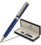BEILUNER Blue Lacquer Gel Pen - Stunning Luxury Pen with 24K Gold Finish, ADMOK Black Refill, Exe...