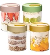 wangsdjy 13.5oz Overnight Oats Containers with Lids, Glass Jar with Lid, Overnight Oats Jars, Mea...