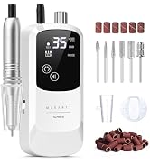 Makartt Rechargeable Electric Nail Drill: 35000 RPM Nail Drill File with Storage Stand for Acryli...