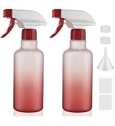 Hethyo Plastic Spray Bottles 12oz 2 Pack Adjustable Mist/Stream Spraying Heavy Duty Square Water ...