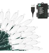 VTECHOLOGY Battery Christmas Tree Lights 33ft 100 LED Christmas String Lights with 8 Modes Waterp...