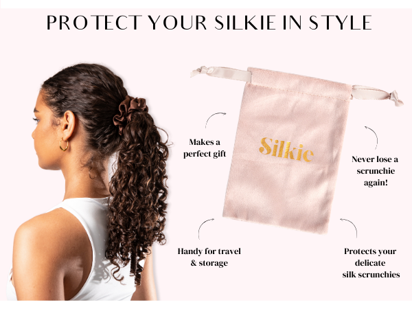 complimentary storage pouch travel protect lose scrunchie