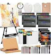 VISWIN 152 Pcs Super Deluxe Painting Set for Adult with Table Top Easel, Art Paint Supplies Kit w...