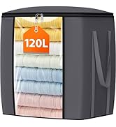 TasticTotes 120L Extra Large Clothes Storage Bags, Foldable Blanket Storage and Organization, Thi...