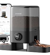 oneisall Cordless 2.4Ghz WiFi Automatic Cat Feeder for 2 Cats, Rechargeable 100-Day Battery Opera...