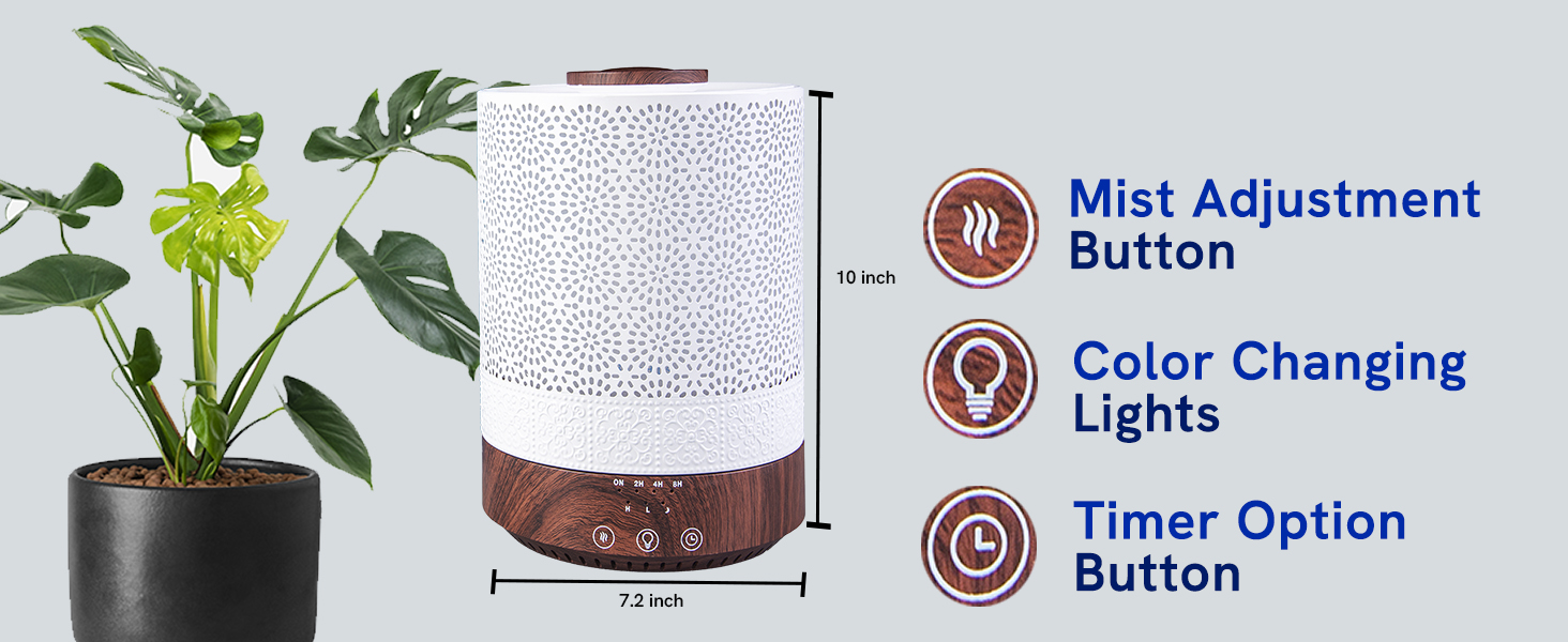 big huge 2.5l capacity long run color lights decorative design high mist output diffuser