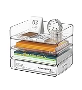 FANXIYQ 4-Tier Acrylic Paper Tray Organizer