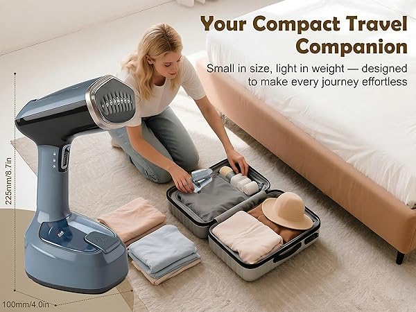 Travel-Friendly Compact Steamer – Lightweight, Space-Saving Size Fits Easily in Any Luggage