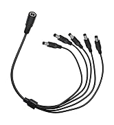 GGIPOWY DC Power Splitter Cable 5.5x2.1mm 3-Pack, 1 to 5 Way 18AWG 12V/24V 10A High Current Compa...