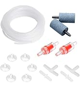 Pawfly 13 Feet Airline Tubing Standard Aquarium Air Pump Accessories with Air Stones, Check Valve...