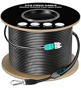 328FT/100M OM3 LC to LC Outdoor Armored Fiber Patch Cable, Direct Burial Industrial TPU Duplex Mu...