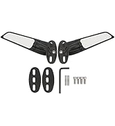 Qiilu Motorcycle Rearview Mirrors, 2pcs Motorcycle Side Mirror Wind Wing Mirror Multi Angle Adjus...