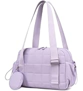 CAMTOP Mini Gym Bag for Women, Small Gym Tote Bag Puffy Quilted Sports Duffel Bag with Wet Compar...