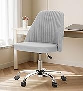 DUMOS Office Chair, Comfy Desk Chair Rolling Vanity Swivel Task Chairs with Wheels, Wide Seating ...