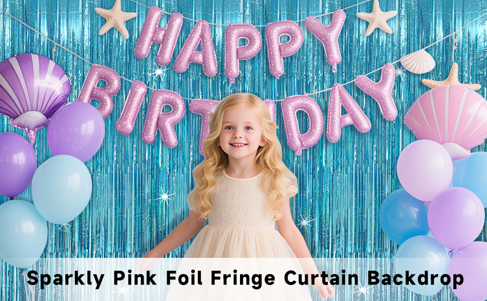 blue party decorations tinsel curtain backdrop glitter sparkle party backdrop blue foil fringe