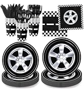 168 PCS Race Car Birthday Party Decorations Cars Birthday Party Supplies Includes Plates, Napkins...