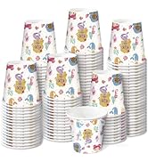 RUSPEPA Mermaid Theme 3oz Paper Cups, 100 Pack Small Disposable Party Cups, Cartoon Mermaid & Und...