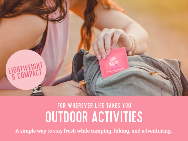 Stall Mates, Individually wrapped wet wipes for on-the-go. Ready for outdoor activities