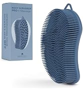 MainBasics Exfoliating Silicone Body Scrubber Pro 2-in-1 Shower Scrubber for Body Care, Silicone ...