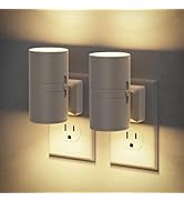 JandCase Night Lights Plug into Wall, Dimmable Gray Night Lights with Dusk to Dawn Light Sensor, ...