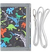 Lamiza Dinosaur Kids Wallet for Boys Lanyard, Little Boys Wallet for Kids w/Magic Sticker, Play T...
