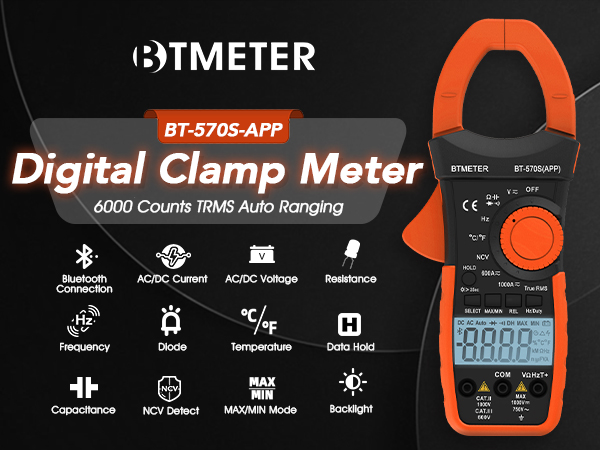smart ampmeter voltmeter clamp on Ammeter current volt ampere resistance continuity electrical