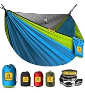Kids Camping Hammock with Mosquito Net, 450 lbs Portable Hammock with Tree Straps,2-in-1 Double/S...