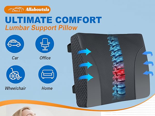 For car and office use, this car lumbar support for driving seat improves comfort and posture.