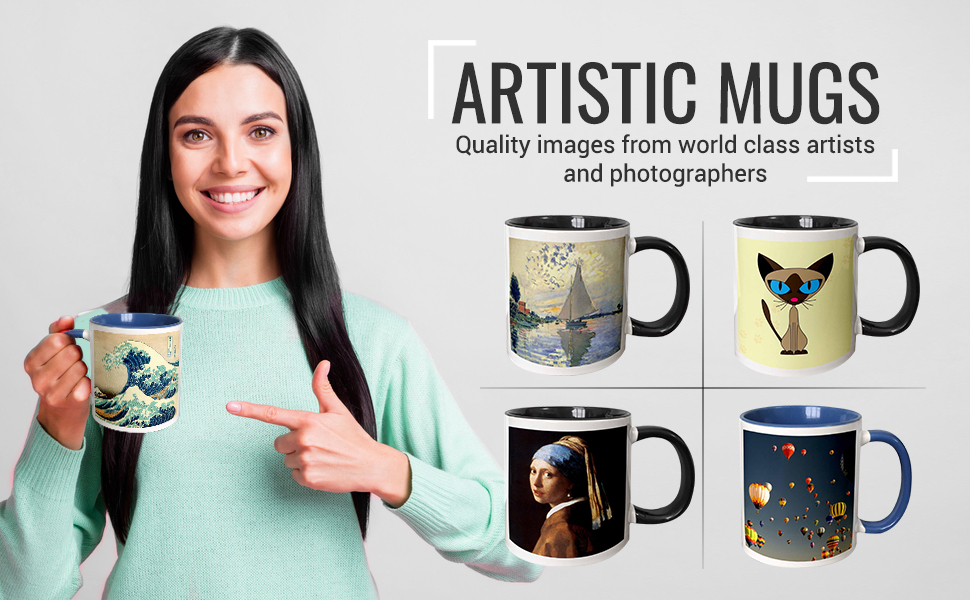Artistic Mugs, Novelty Mugs, Mugs with Images, Coffee Mugs, Ceramic Mugs, Gift for Atists