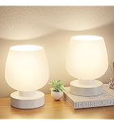 Kakanuo Touch Bedside Lamps Set of 2, Small Table Lamps for Bedroom, 3 Way Dimmable Nightstand La...