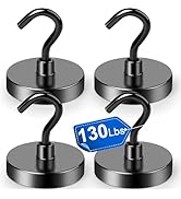 LOVIMAG Magnetic Hooks Heavy Duty, 130lbs Strong Neodymium Magnet Hook for Cruise Cabins, Magnets...