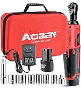 AOBEN 3/8" 12V Power Electric Ratchet Wrench Set with 1 2000mAh Lithium-Ion Battery And Charger