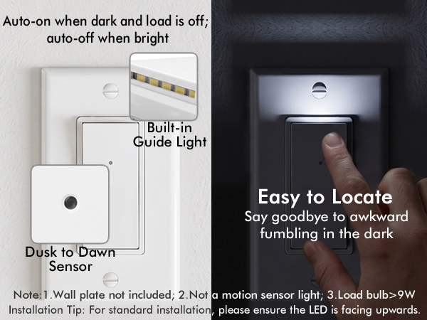 SOZULAMP Illuminated Light Switch, Single Pole, White, 15A 125V, 4 Pack