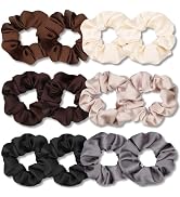 IVARYSS Scrunchies for Hair Sleep, Premium Satin Soft Than Silk for Women Curly Hair, Cute Bands ...