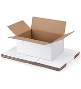SPEPLA Shipping Boxes 10x7x5 Set of 6, White Corrugated Cardboard Box for Mailing Business Packaging