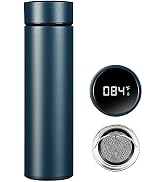 PARACITY Coffee Thermos with LED Temperature Display, 17 oz Double Wall Vacuum Insulated Metal Wa...