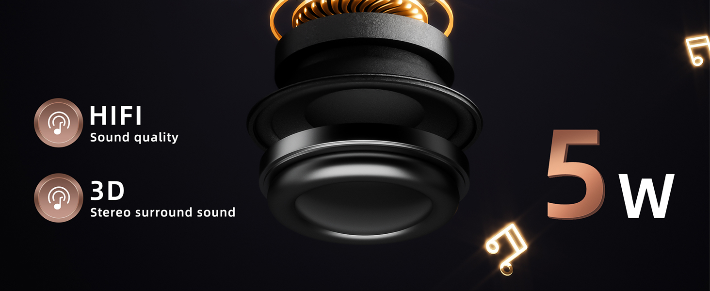 led lights long battery life rechargeable tws pairing bluetooth 5.3 aux input dustproof fm radio