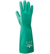 SHOWA 727 Nitrile Chemical Resistant Safety Glove, Unlined, Food Safe, 15 Mil Thick, 13" Length, ...
