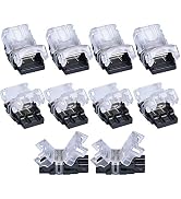 SUPERNIGHT 10 Pack 2 Pin LED Connector for Non-Waterproof 8mm 3528 2835 Single Color LED Strip Li...