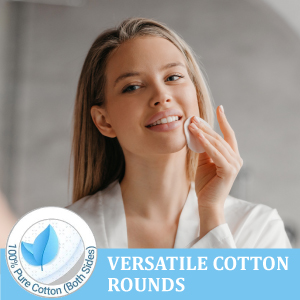 100% Pure Cotton Rounds for Face and Nails