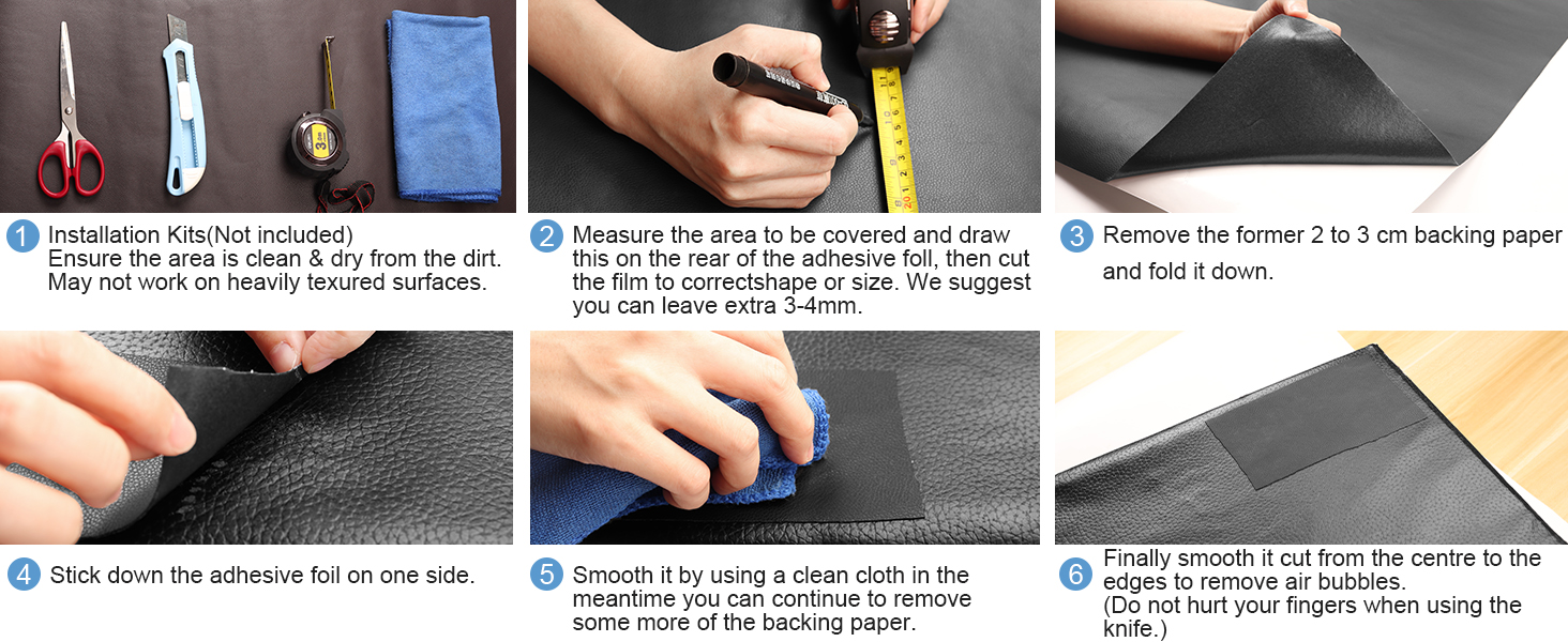 Leather repair tapes