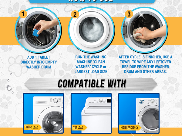 Washing Machine Ultra Concentrated Tablet Compatible with HE, Front Load Washers and Septic Tank