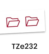 Brother Genuine P-touch TZe232 Label Tape in cardboard pack: Red on White 12mm