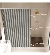 AJAZZ Magnetic Folding Shower Curtains Acordion Shower Curtain Fabric Polyester Waterproof Shower...