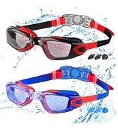 Kids Swim Goggles, 2 Packs Swimming Goggles for Kids Girls Boys and Child Age 4-16
