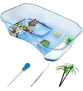 PINVNBY Plastic Turtle Tank Reptile Habitat Pet Terrariums Turtles Tank Aquarium Terrapin Topper ...
