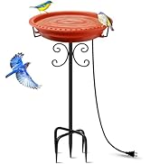 Daoeny Heated Bird Baths for Outdoors, Upgraded 100W Thermostatically Controlled Heated Bird Bath...