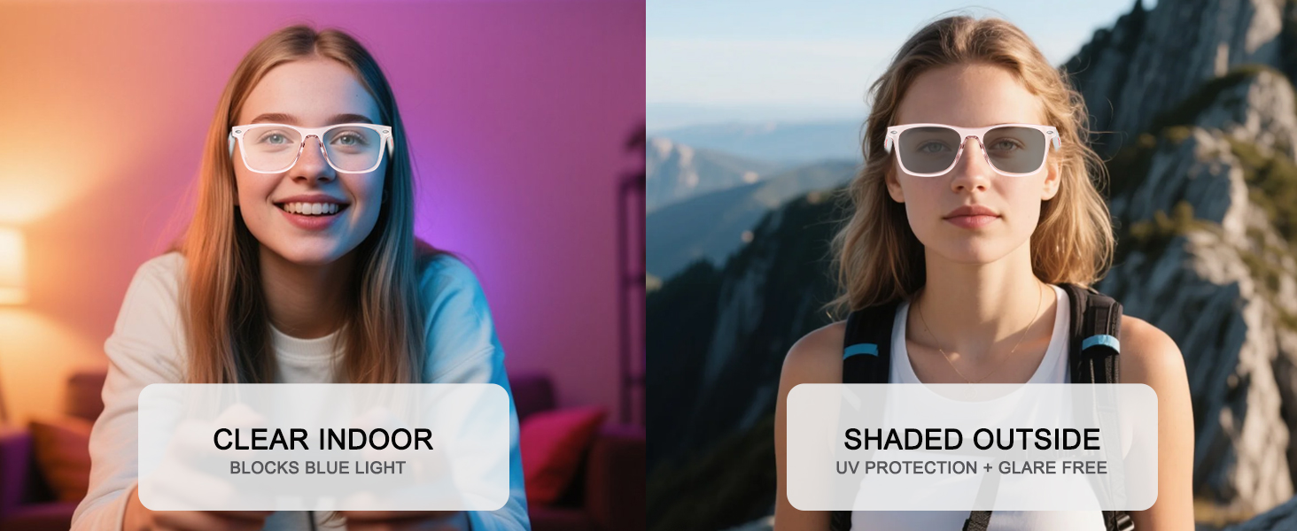 Smart glasses with photochromic lenses, smart bluetooth glasses for women & men