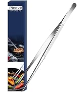 Pinovk Kitchen Tweezers, Stainless Steel Culinary Long Chef Tweezers with Precision Serrated Tips...
