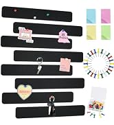Vuzvuv 8 pcs Bulletin Board Bar Strips with 50 Pushpins & 10 Wooden Clip pins,Self Adhesive Cork ...
